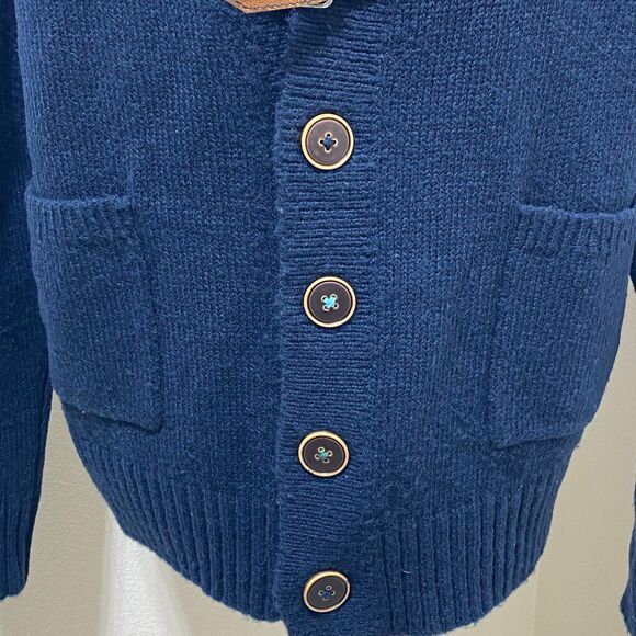 Trovata Wool Blend Navy Blue V-Neck
Cardigan Sweater Women's Size Medium - Picture 3 of 12
